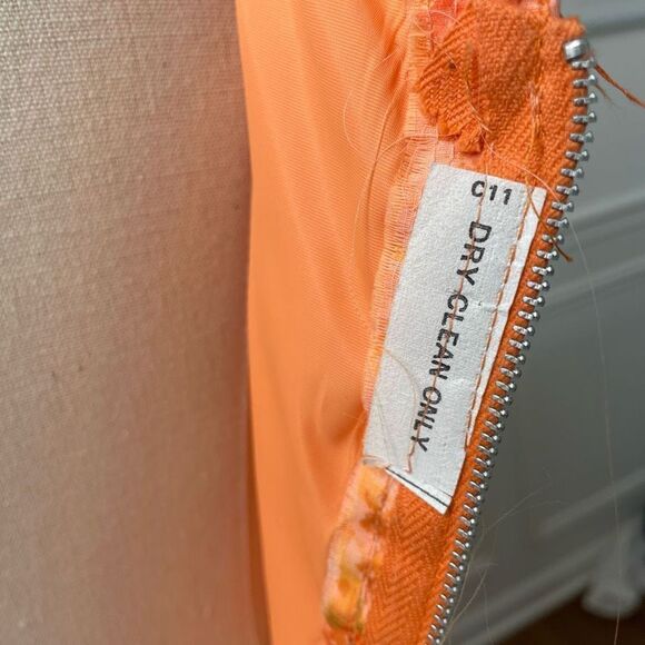 Vintage 60s 70s Orange Yellow Garden Party Chiffon Floral Gown Long Dress 4 6 S - Picture 8 of 9